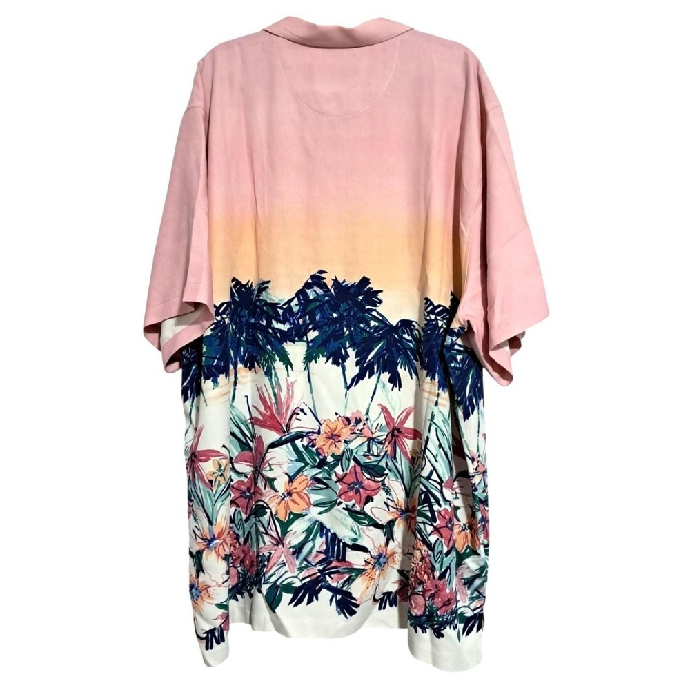 Tommy Bahama Camp Shirt Men XXL Pink Ombre Tropical Silk Floral ST326242 - Picture 2 of 13